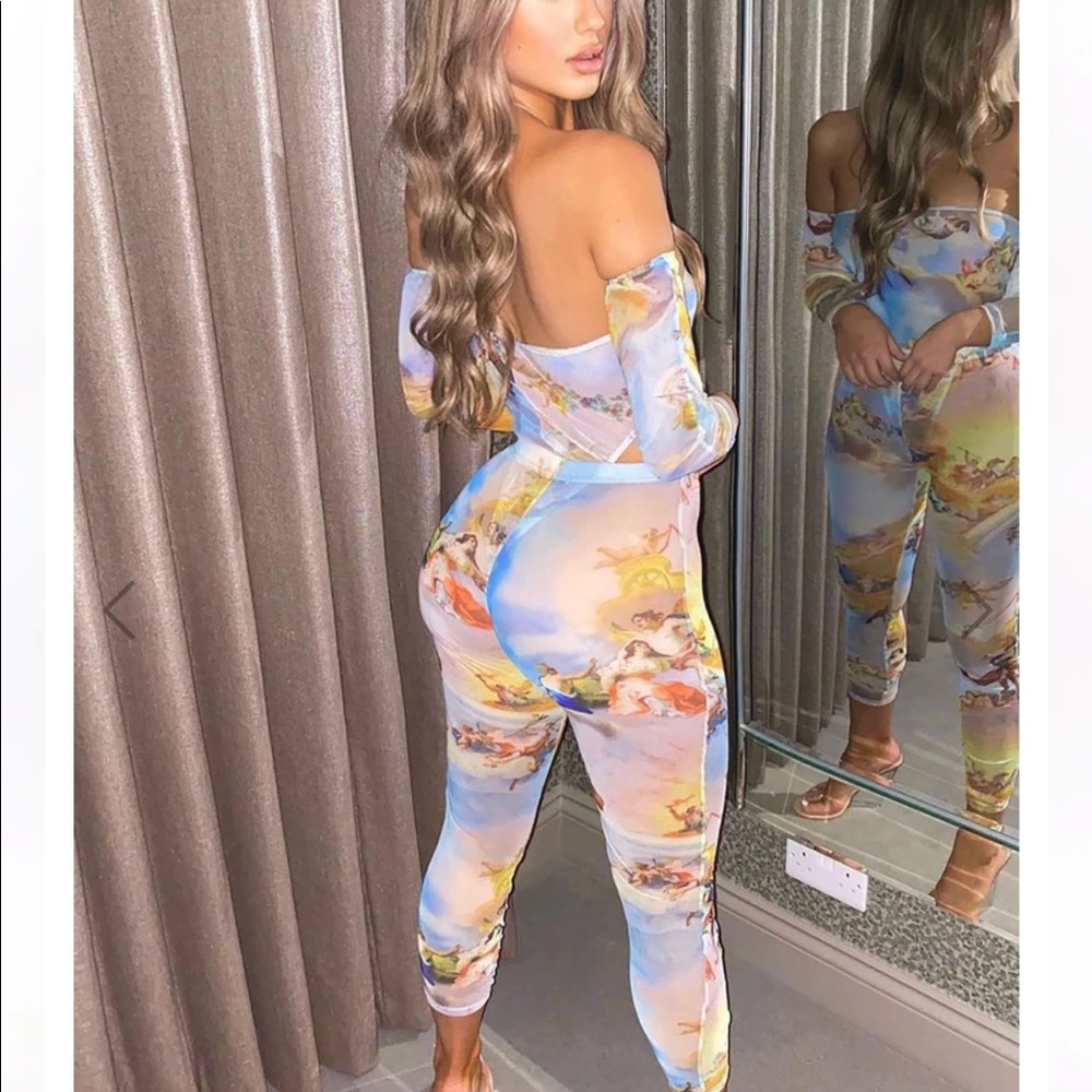 NWT Fashion Nova Looking Down On Us Mesh Set